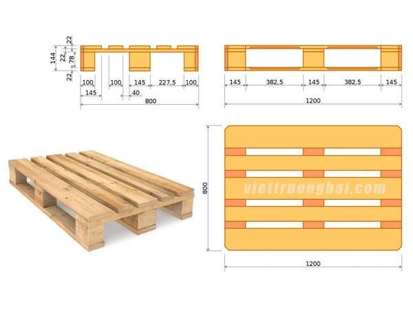 Cấu tạo và kích thước pallet gỗ